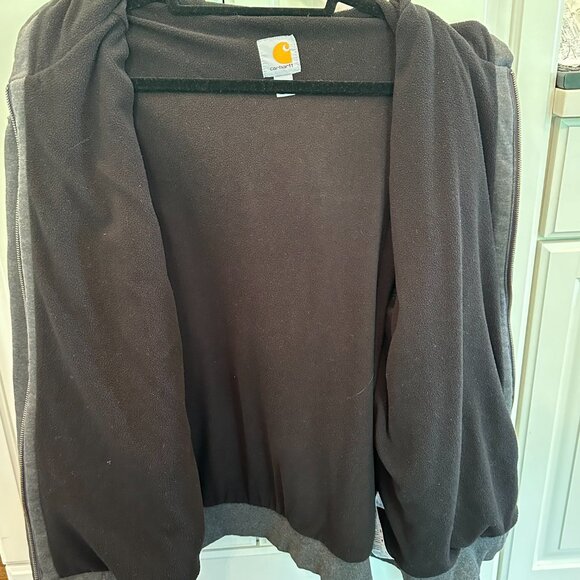 Carhartt Men's Rain Defender Loose Fit Full-zip Sweatshirt Charcoal Gray Large - Picture 5 of 6